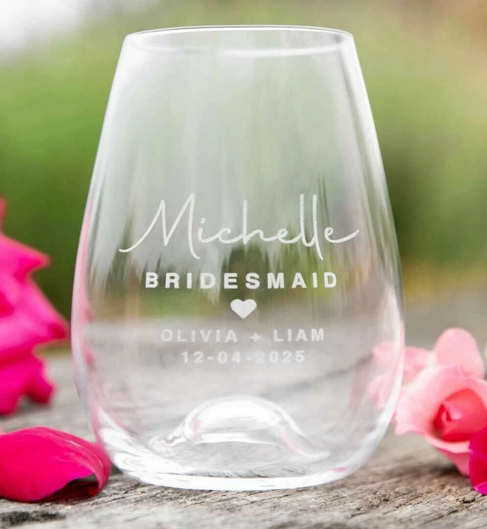 Personalized Crystal Stemless Wines - Great Wedding Gift