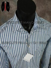 Mens Striped Casual Shirt Light Blue HOUSE OF LORDS Premium Cotton Slim Fit
