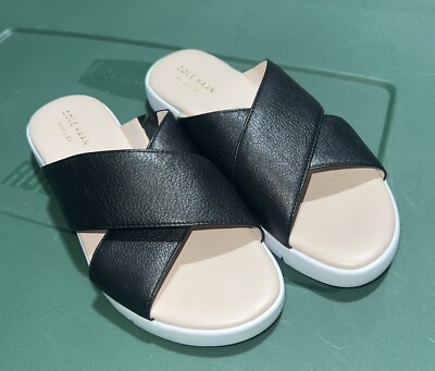Cole Haan flip flops Cole Haan Zerogrand Flip-Flops Thong Sandals Black Leather  main image 4