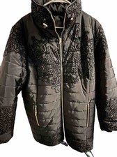 The Northstyle Women's Black Puffer Flocked Jacket Coat Size Xxl - Xxxl Long