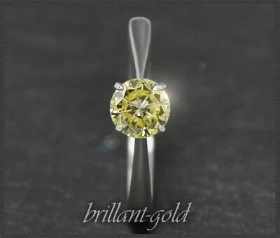 Diamant Damen 585 Gold Brillant Ring 0,50ct, Si1, gelb; natürlich & unbehandelt - Bild 1 von 4