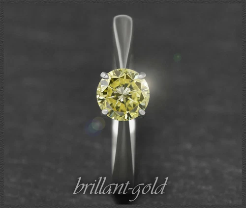Diamond Ladies 585 Gold Brilliant Ring 0.50ct, Si1, Yellow; Natural & Untreated