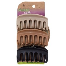 Goody Planet Neutral Claw Clips 3 Count Plant Based Strong Grip Hair Accessories