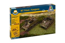 Kit Modelo Italeri 7513 Escala 1/72 Segunda Guerra Mundial EE. UU. Pistola Autopropulsada M7 Sacerdote/Canguro