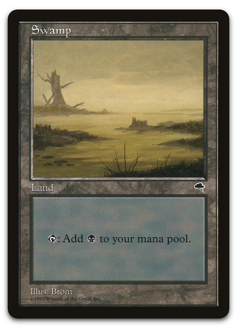 Swamp (River) #342 (LP) Tempest TMP Magic MTG