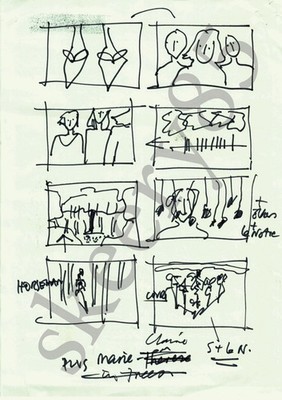 Alan Rickman Hand Drawn Storyboard With Filming Map On Reverse - A Little Chaos