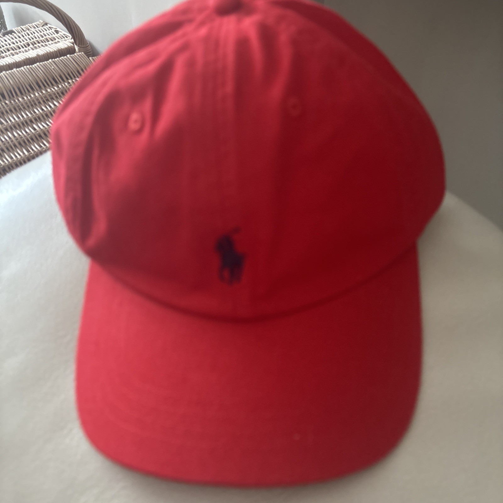 Cappello Berretto Polo Golf Ralph Lauren Uomo Pony Logo Regolabile Taglia Unica Rosso Cotone