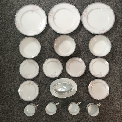 17 Teile Noritake 3788 Abendstimmung Abendessen Teeservice sehr guter Zustand Schüssel Teller Tasse Boot UK