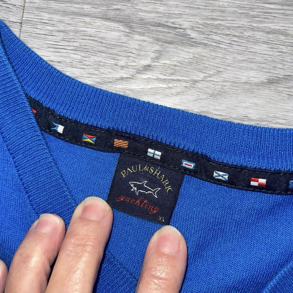 Paul & Shark Yachting Sudadera Para Hombre XL Cuello en V Manga Larga Suéter Pullover Foto 3 de 4
