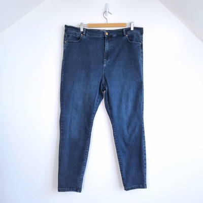 Next Lift Slim & Shape Jeans UK 20 R Skinny High Rise Dunkelblau Stretch Indigo
