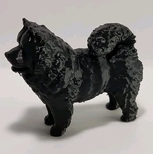 Escultura de perro Black Chow Chow miniatura, 2 pulgadas, perro impreso en 3D, adorno de pastel