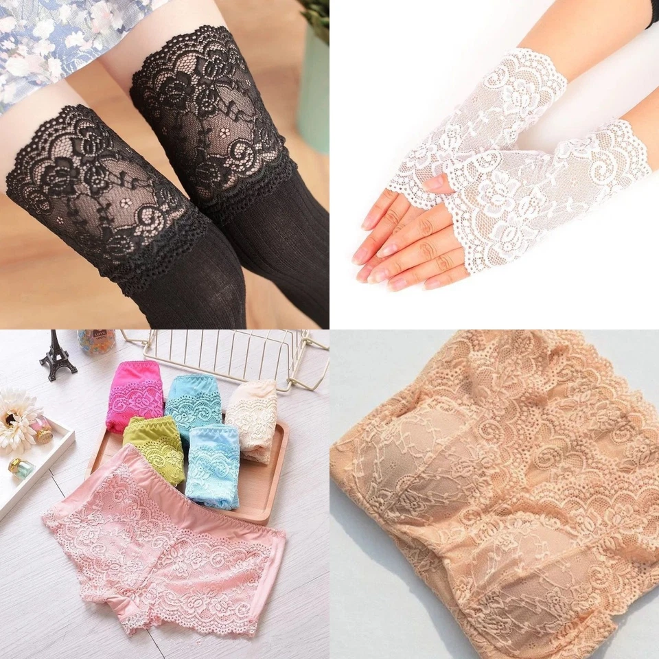 1 Yard Elastic Bands Lace Trim Ribbon Edge DIY Underwear Clothing Dress Crafts - Image 4 of 4