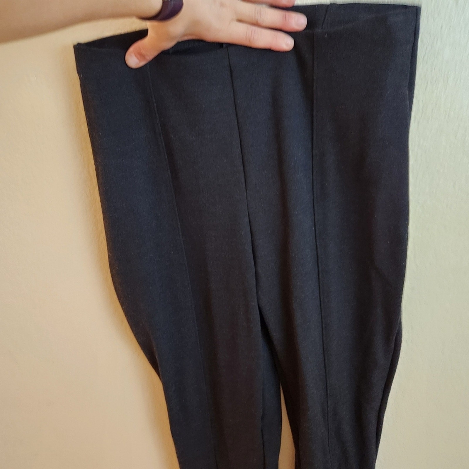 Express Gray Pull on Slim Straight Seamed Pants M… - image 2
