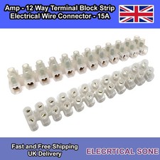 Electrical Connectors Wire Block Clamp Terminal Cable 240V Reusable 12 Way UK