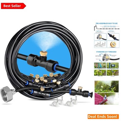Pre-Assembled 59FT Misting Line with Brass Nozzles - Ultimate Summer Comfort