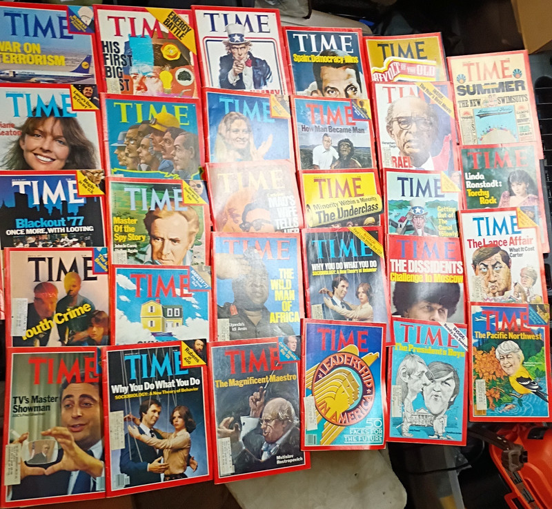 Time Magazine Lot 29 Issues From 1977 Carter Keaton Ronstadt, Politics, Economy
