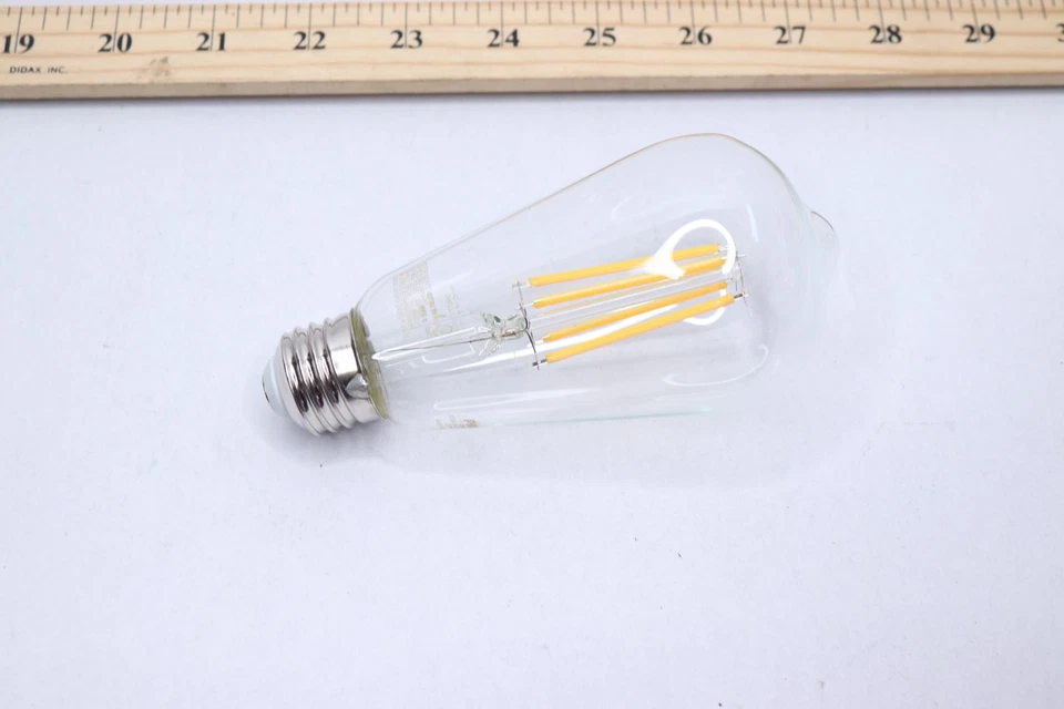 (2-Pk) Bombilla Philips LED Vintage Sin Parpadeo ST19 8W Transparente Suave Blanco 2700K Foto 4 de 4