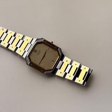 SEIKO CREDOR 9300 5920 Quartz Dress Watch 14K Bezel 18K Middle Gold Case Combo