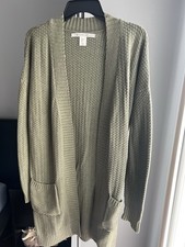 Max Studio Women s Open Long Cardigan Olive G...