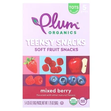 Teensy Snacks, Soft Fruit Snacks, Tots 12+ Months, Mixed Berry, 5 Packs, 0.35 oz
