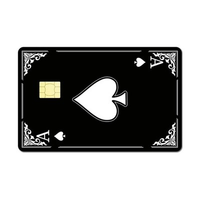 4-Pack Ace of Spades Credit Card Skin | Minimalist Playing Card Debit Decal