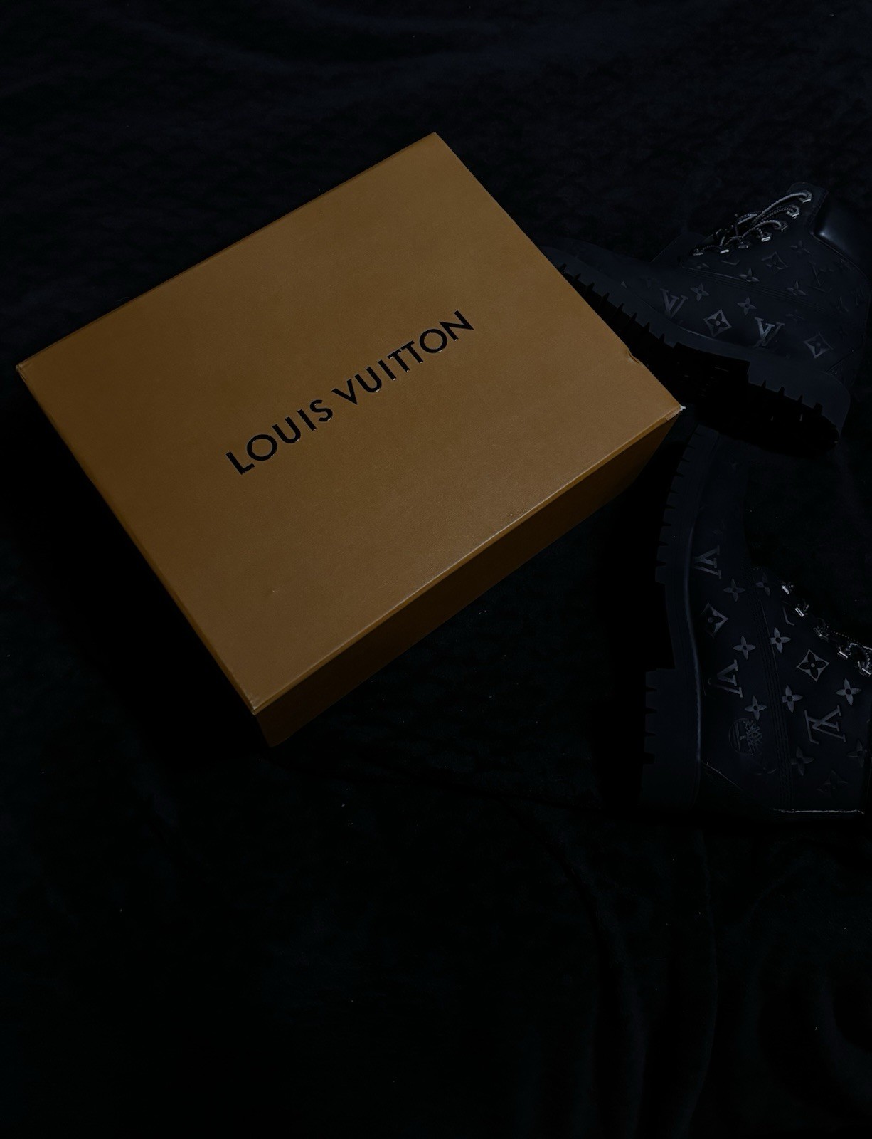 Louis Vuitton X Timberland Ankle 6in Boots US SIZE 10  Black Monogram Authentic image 6
