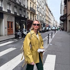 Street Tassel Leather Coat Womens 2025 Autumn New Slim Fit Single Button Jacket