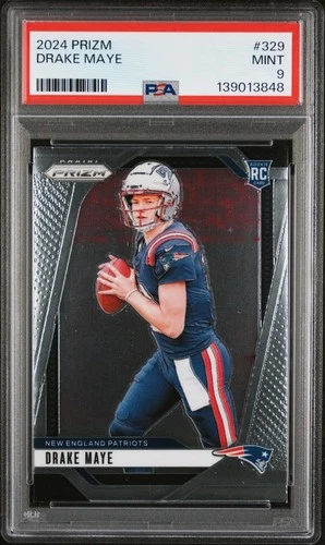 Drake Maye 2024 Prizm Base Rookie PSA 9 Mint RC Patriots