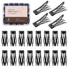 Sightor 20 Pcs Double Grip Hair Clips Metal Snap Hair Clips Hair Barrettes
