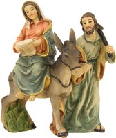 Krippenblock Heilige Familie 9,2 Cm Handbemalt Polyresin Deko