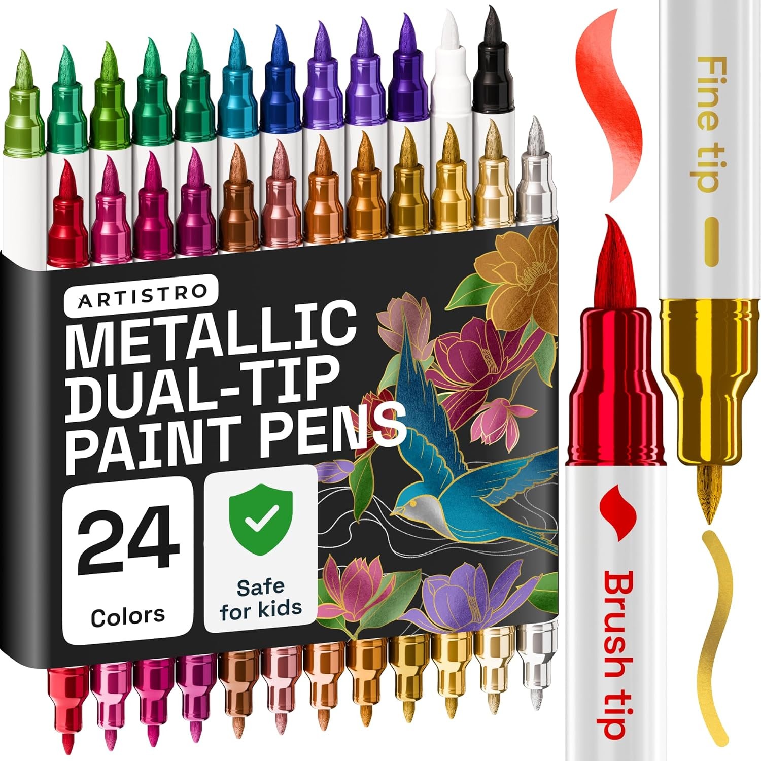 - Paint Pens For Drawing, Brush + Fine Tips