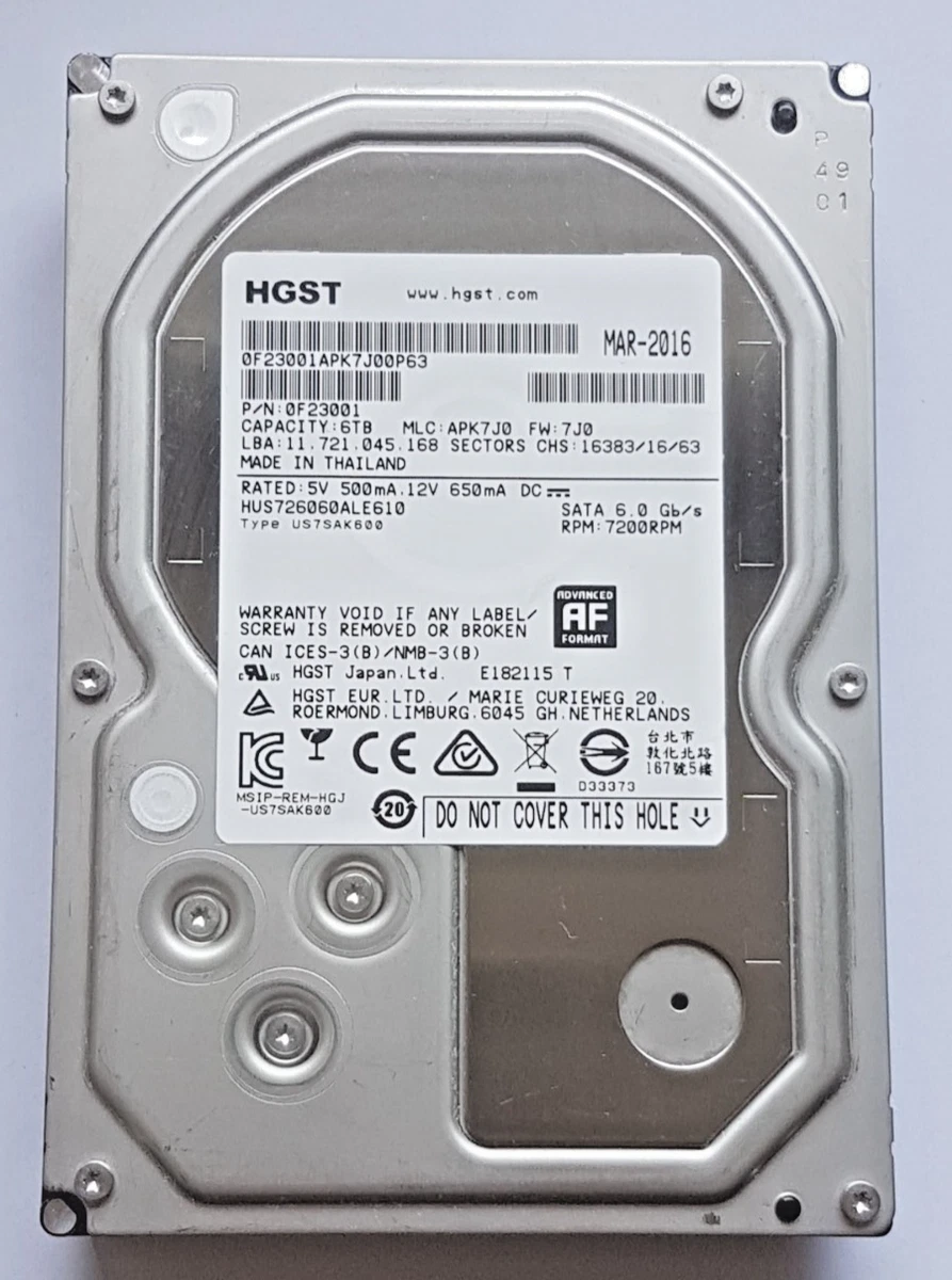 HGST 6TB SATA HDD 041902 【公式通販】