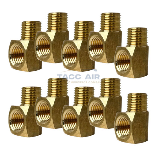 10 Pack 1/4" NPT Brass Street Elbow 90 Degree Pipe Thread Fitting Male Female