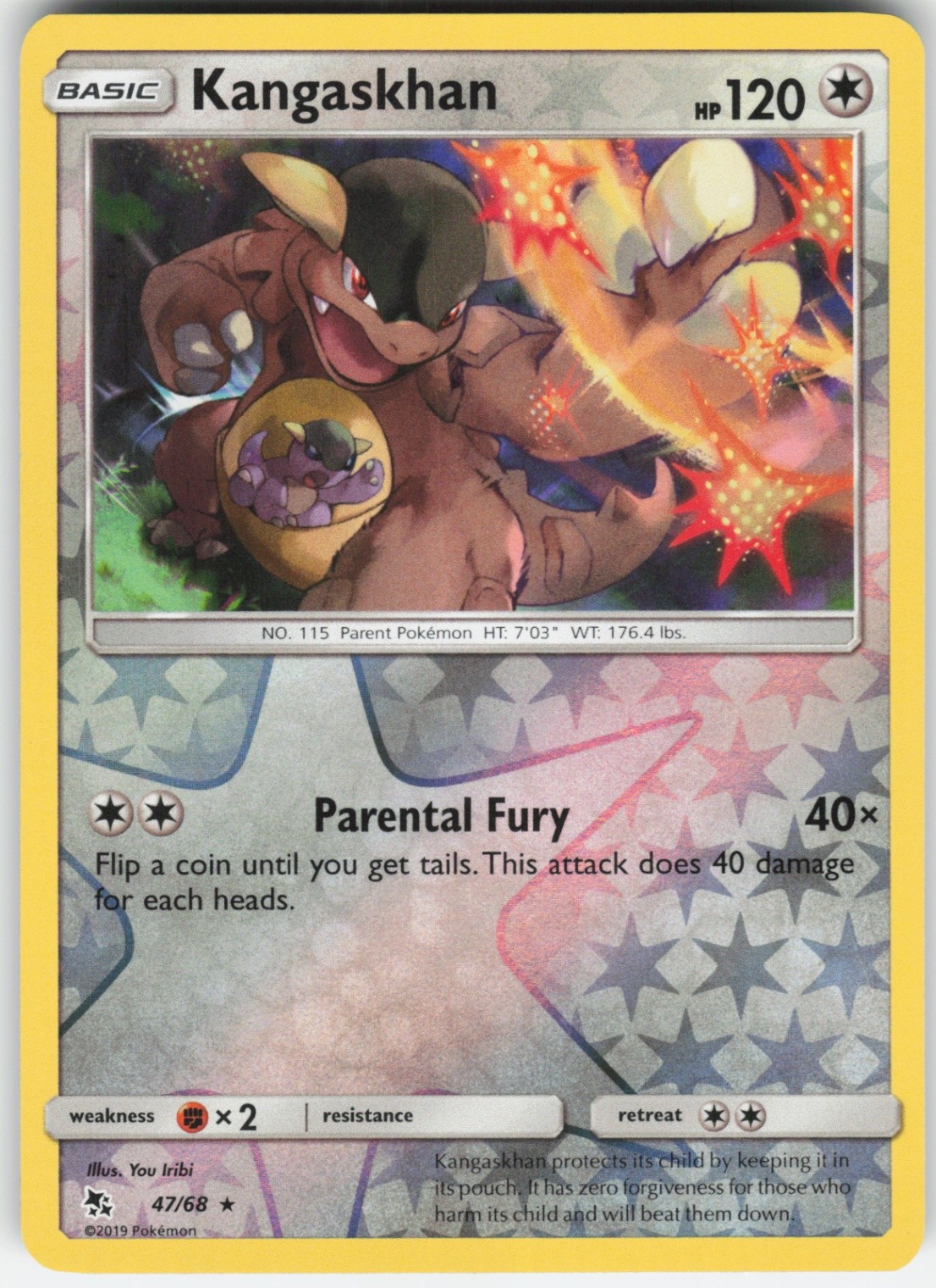 Kangaskhan Rare Hidden Fates 47/68 LP-NM