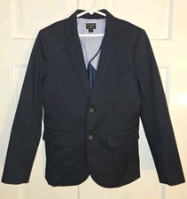JCREW CREWCUTS THOMPSON navy Blue Cotton Blend Blazer Jacket. Boys 12