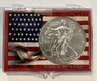 2014 American Silver Eagle $1 US 1 oz .999 Fine Silver w/ Patriotic Display Case