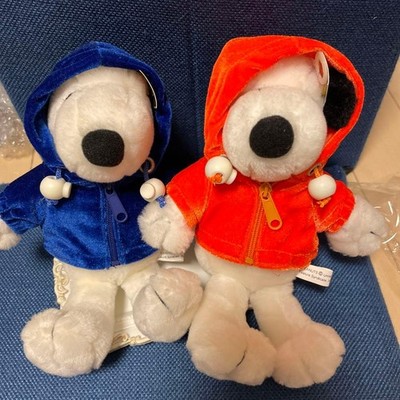 Hard-to-find Snoopy plush hoodie set (red and blue)