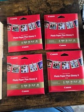 4 Canon Photo Paper Plus Glossy II 5x5 20 Sheets PP-301 10.6 1 open box