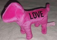 Victoria's Secret PINK Love Dog Plush Stuffed Animal Pink 6" Small