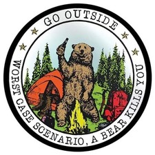 Go Outside Worst Case Scenario A Bear Kills You Vinyl Decal Sticker - Car