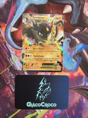 Pokemon Karte Terrakium Ex 71/124 Französisch Schwarz Weiß Erhabener Drache 