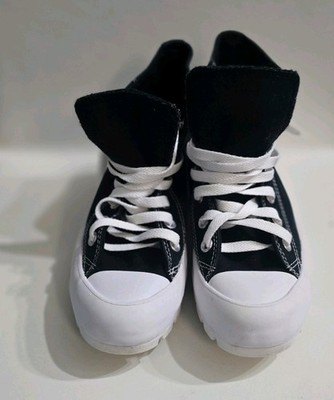 Converse All Star Lugged Hi Women's Sneakers Black/White Canvas Size 7