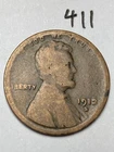 1912-D LINCOLN WHEAT CENT, low mintage date, "GOOD" condition #411