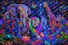 Aurora Animalia: Neon Wildlife Paradise in a Bioluminescent Jewel Jungle
