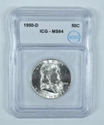 1950-D Franklin Half Dollar MS64 ICG