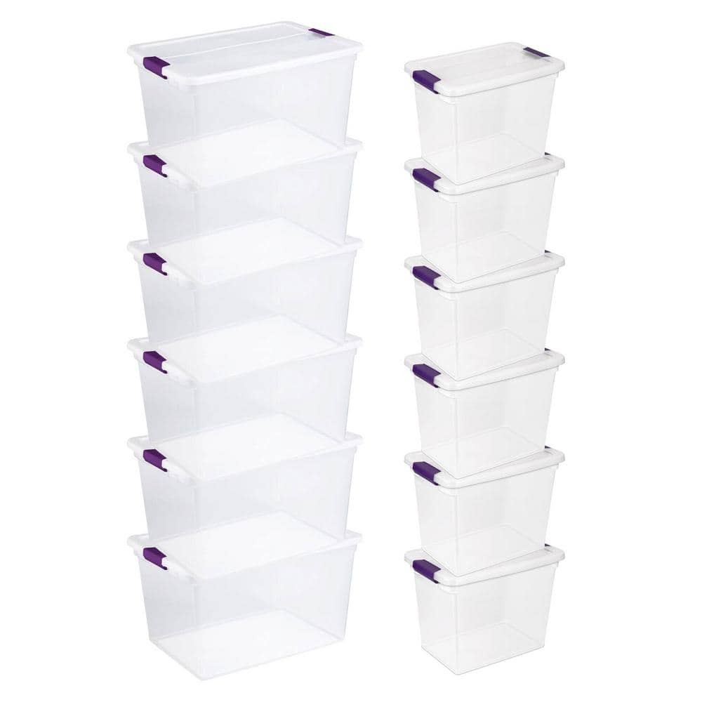 6-Pack Clear Storage Boxes + 27 Qt Totes Combo