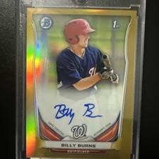Billy Burn 2014 Bowman Prospect Chrome Gold Refractor 24/50 BCAP-BB AUTO