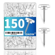 150 PCS Clear Push Pins Tacks Count in Reusable Box for 0.63 inches,