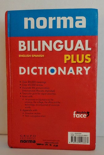 Diccionario Bilingue Plus de Grupo Editorial NORMA Hardcover 2009 Double Face. - Picture 2 of 10
