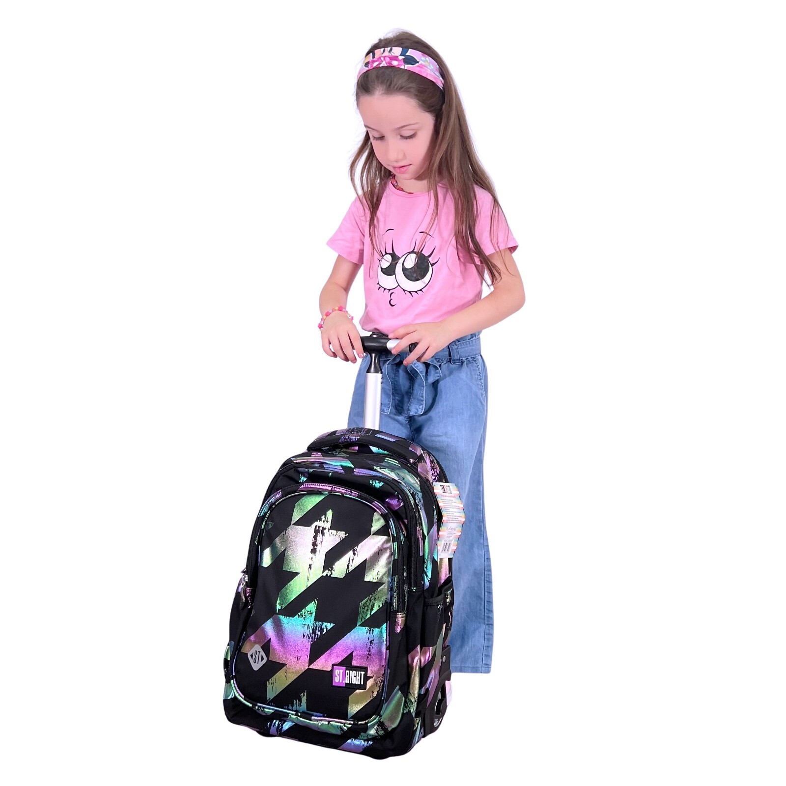 St.Right Olografico Illusione Zaino Trolley Scuola Elementare Media Ragazza